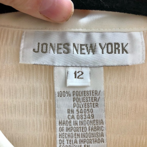 Vintage Cream Sheer Blouse with Pearl Buttons - Picture 8 of 10